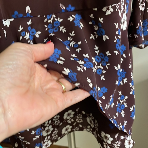 PARKER NYC Swing style dress / tunic Cordovan Acacia print teared bottom size SM - Picture 8 of 16